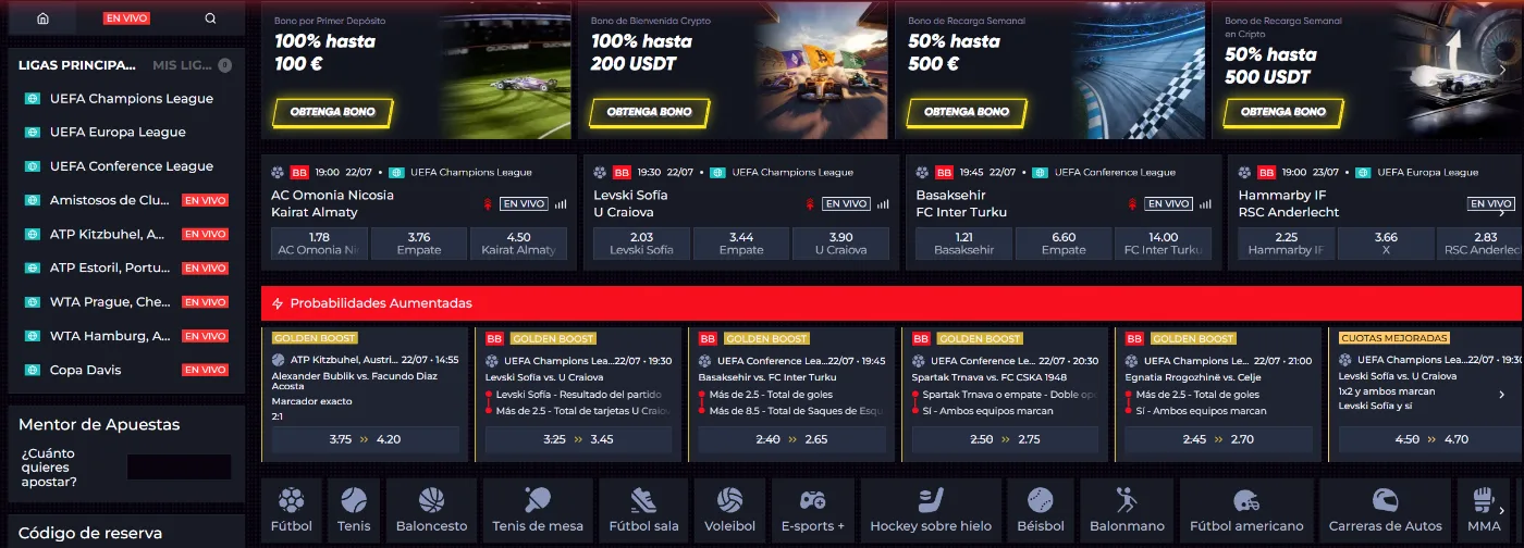 Apuestas deportivas de QuickWin Casino Apuestas deportivas de QuickWin Casino con partidos en vivo, cuotas mejoradas y bonos